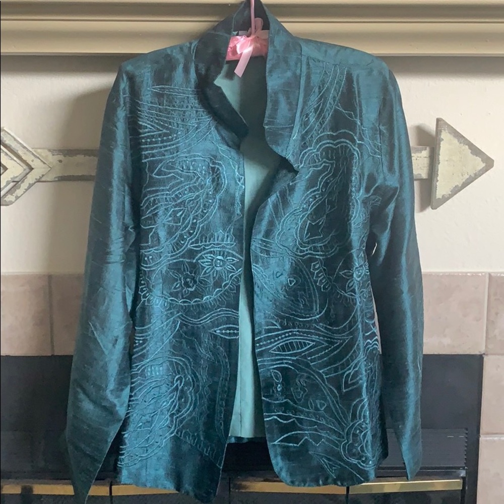 Women’s Anu Teal Embroidered Jacket